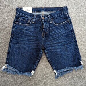 HOLLISTER raw hem button fly denim shorts waist 29